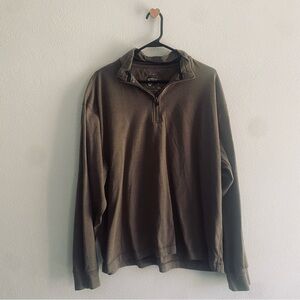John Bartlett Consensus brown quarter zip sweatshirt